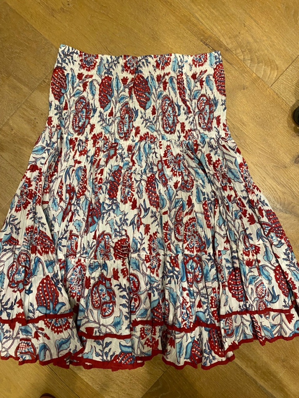 bohemian floral hand-block printed mini skirt - Picture 2 of 2